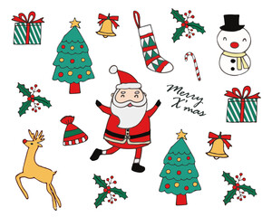 A set of christmas element illustration