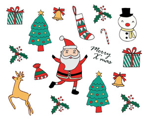 A set of christmas element illustration