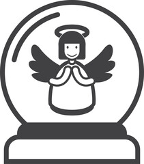 Christmas fairy doll illustration in minimal style