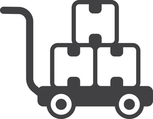 Carts and parcels illustration in minimal style