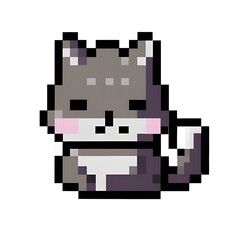 Obraz premium Cat pixel art. Generative AI. 