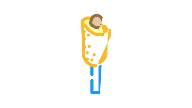 meat corn dog color icon animation
