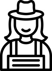 Lady Farmer Vector Icon Design Illustration