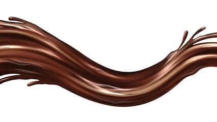 チョコレートが流れる切り抜き背景　ラスター素材