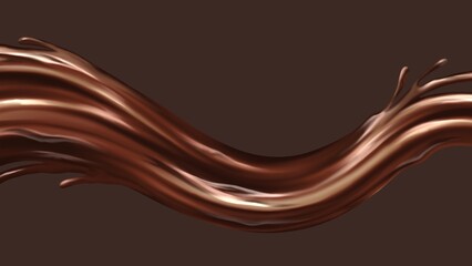 チョコレートが流れる背景　ラスター素材