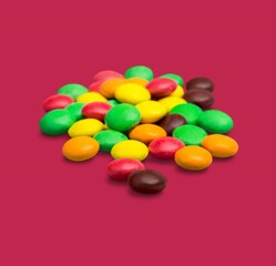 Round tasty sweet candy pile