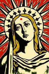 Fototapeta na wymiar Saint Mary Mother of Jesus. Cross. Generative AI