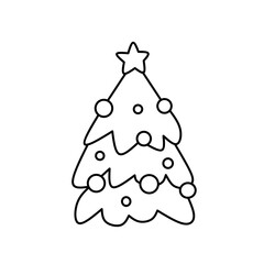 outline christmas tree icon