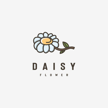 daisy flower vector logo design