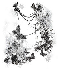 Abstract design print on plain base 