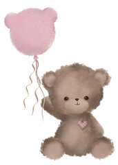 teddy bear with heart shaped balloon