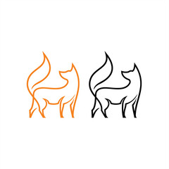 Creative Monoline Icon or Logo for Fox or Wolf Concept	