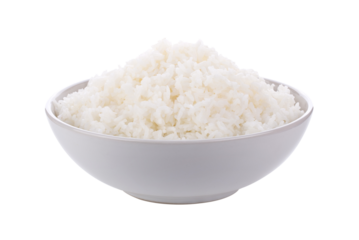 Rice in a bowl on transparent png