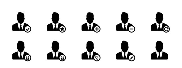 Business Men, Account Icons, Avatar Icons - Different Isolated Flat Illustrations