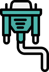 Vga Cable Vector Icon Design Illustration
