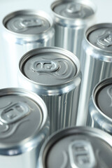 Concept of drink, blank cans with space for label