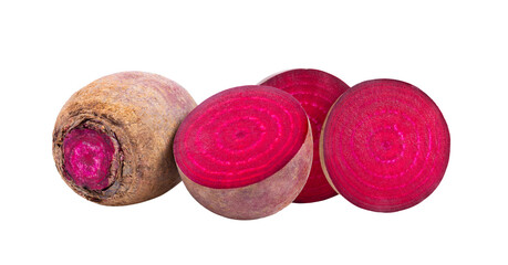  beetroot vegetables and a half  isolated on transparent png