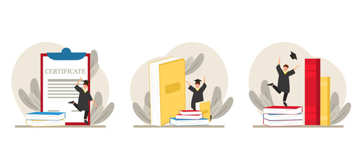 Flat Bundle Graduation Design Illustration