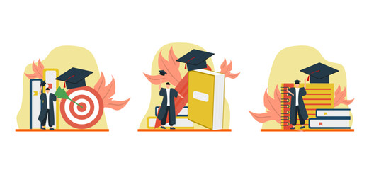 Flat Bundle Graduation Design Illustration