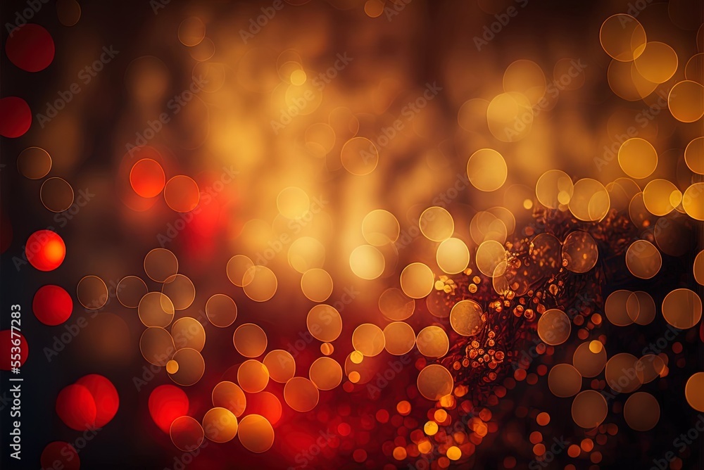 Aufkleber blurry background in gold and red generative ai