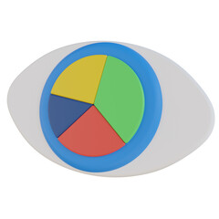 Obraz premium pie chart visualisation 3d render icon with transparent background