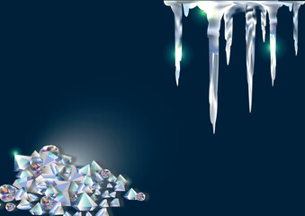 icicles on a blue background