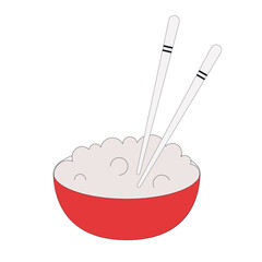 illustration of a bowl with a rice 