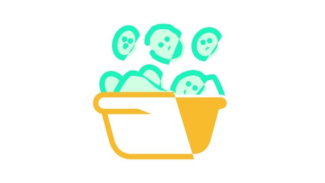 cucumber salad color icon animation