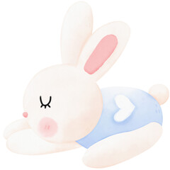 Naklejka na ściany i meble sleepy bunny watercolor illustration