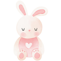 sleepy bunny watercolor illustration