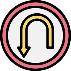 U turn Vector Icon Design Illustration