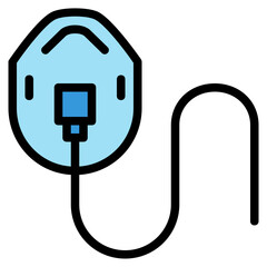 oxygen mask filled outline icon