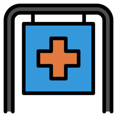 hospital filled outline icon