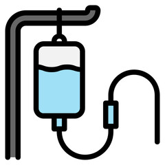 saline bag filled outline icon