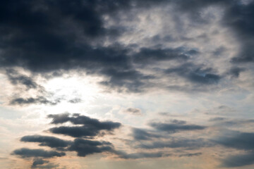 Overcast sky with dark clouds background