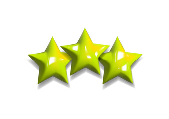 Customer rating feedback concept. Five stars review icon set. Realistic 3d design. For mobile applications