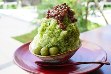 抹茶金時かき氷