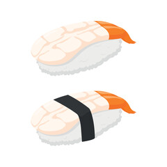 sushi illustration design with fresh prawns