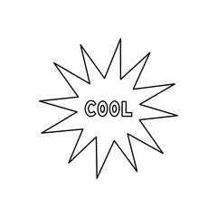 Star with the text Cool isolated on white background. Vector hand-drawn illustration in doodle style. Perfect for cards, logo, decorations, various designs.
