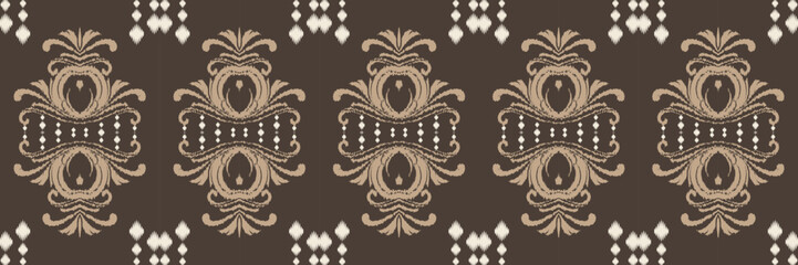 Batik Textile ikat designs seamless pattern digital vector design for Print saree Kurti Borneo Fabric border brush symbols swatches cotton