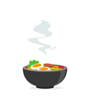 vector of fresh and warm hand made ramen