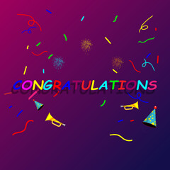 congratulation card template background image, congratulation vector illustration design.