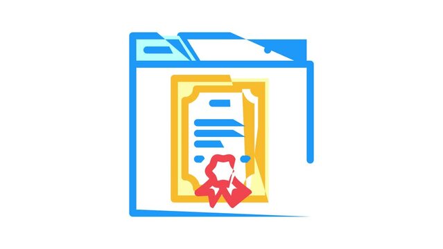 license document color icon animation