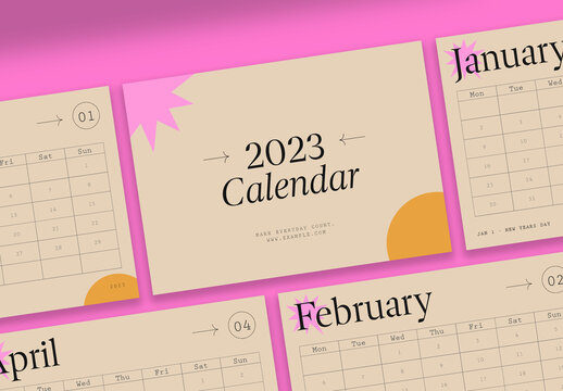 Aesthetic 2023 Calendar Template