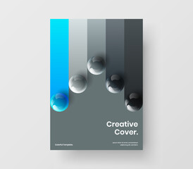 Isolated presentation vector design concept. Minimalistic 3D balls pamphlet illustration.
