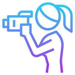 videographer gradient line icon