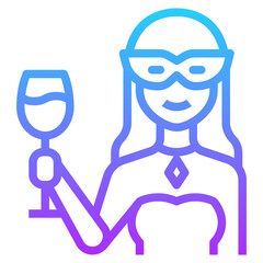 party gradient line icon