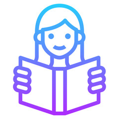 reading gradient line icon