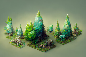 等角投影図の森　Generative AI