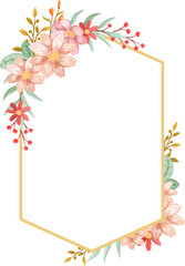 Orange Flower Arrangement with watercolor style